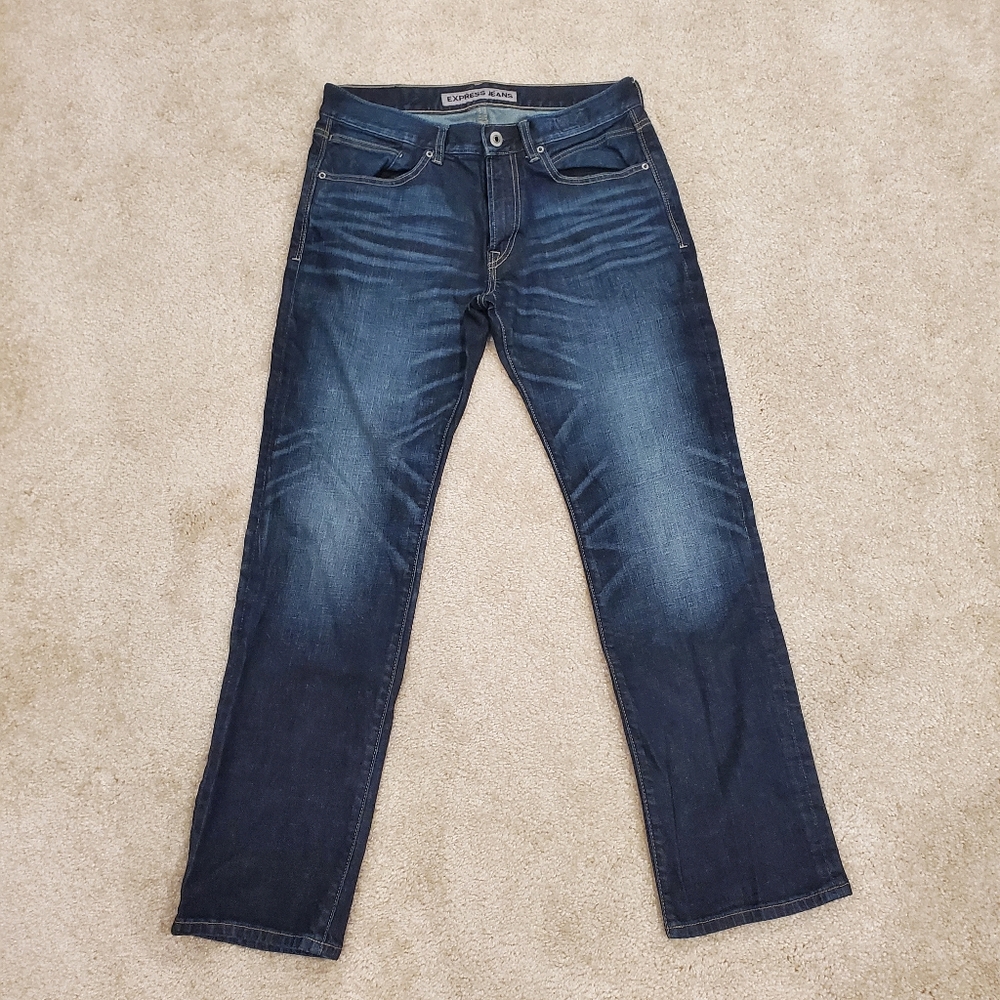 Express Men's Kingston Classic Fit Straight Leg Jeans